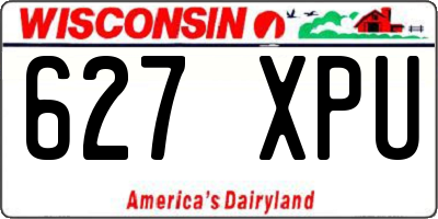 WI license plate 627XPU