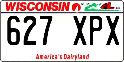 WI license plate 627XPX