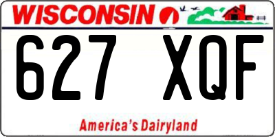 WI license plate 627XQF