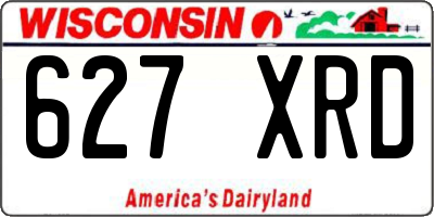 WI license plate 627XRD
