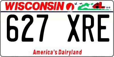 WI license plate 627XRE