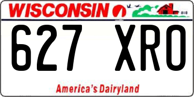 WI license plate 627XRO