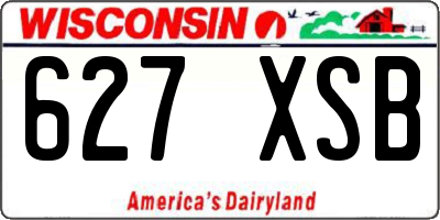 WI license plate 627XSB