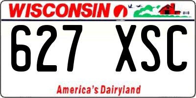 WI license plate 627XSC