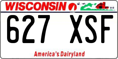 WI license plate 627XSF