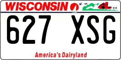 WI license plate 627XSG