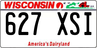 WI license plate 627XSI
