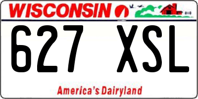 WI license plate 627XSL