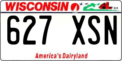 WI license plate 627XSN