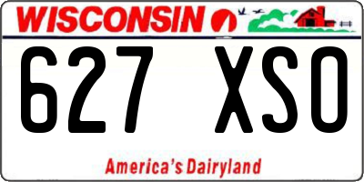 WI license plate 627XSO