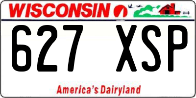 WI license plate 627XSP