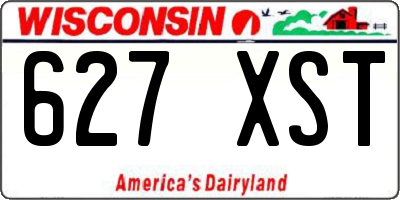 WI license plate 627XST