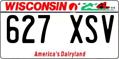 WI license plate 627XSV