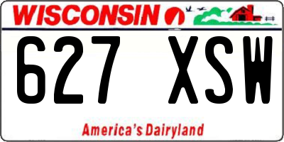 WI license plate 627XSW