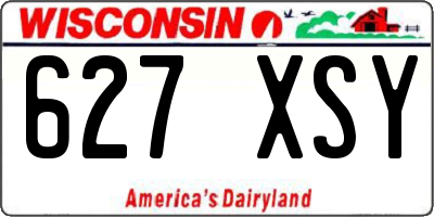 WI license plate 627XSY