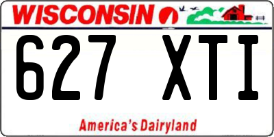 WI license plate 627XTI
