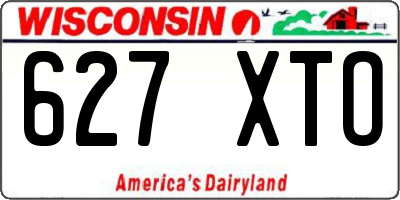WI license plate 627XTO