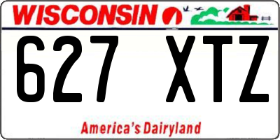 WI license plate 627XTZ