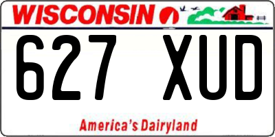 WI license plate 627XUD