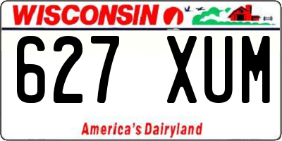 WI license plate 627XUM