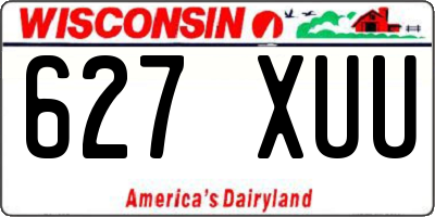 WI license plate 627XUU