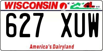 WI license plate 627XUW