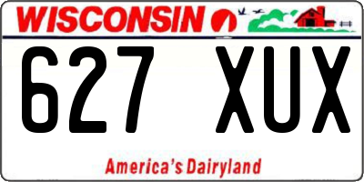 WI license plate 627XUX