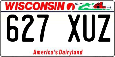 WI license plate 627XUZ