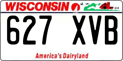 WI license plate 627XVB