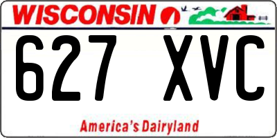 WI license plate 627XVC
