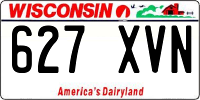WI license plate 627XVN