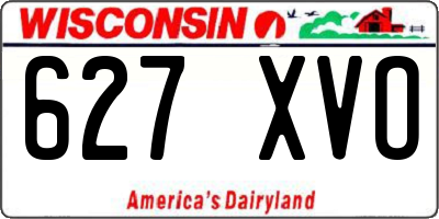 WI license plate 627XVO