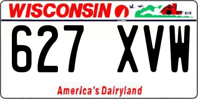 WI license plate 627XVW