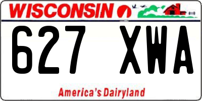 WI license plate 627XWA