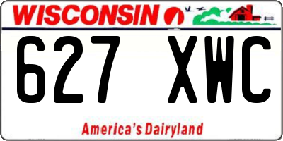 WI license plate 627XWC
