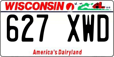 WI license plate 627XWD