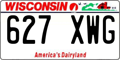 WI license plate 627XWG