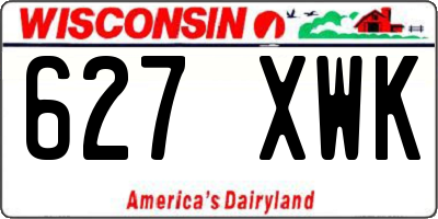 WI license plate 627XWK