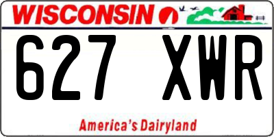 WI license plate 627XWR