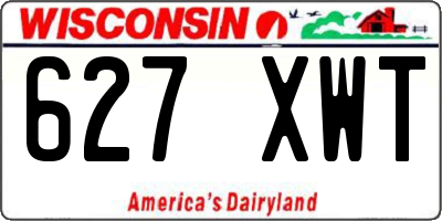 WI license plate 627XWT