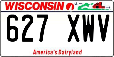 WI license plate 627XWV