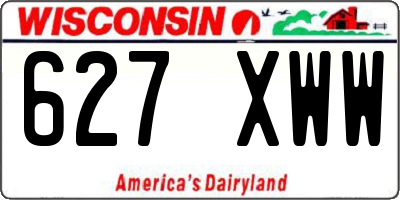 WI license plate 627XWW