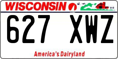 WI license plate 627XWZ