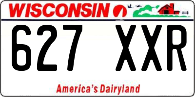 WI license plate 627XXR