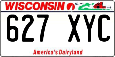 WI license plate 627XYC