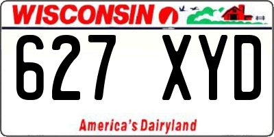 WI license plate 627XYD