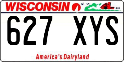 WI license plate 627XYS
