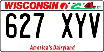 WI license plate 627XYV
