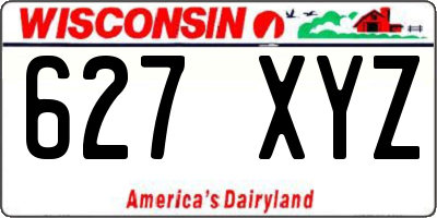 WI license plate 627XYZ