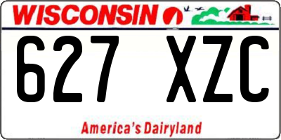 WI license plate 627XZC